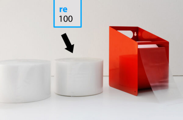 Nachfüllrollen für sanstrap® Metallbox, re-Folie mit 30 % Recyclinganteil, 100 mm Breite